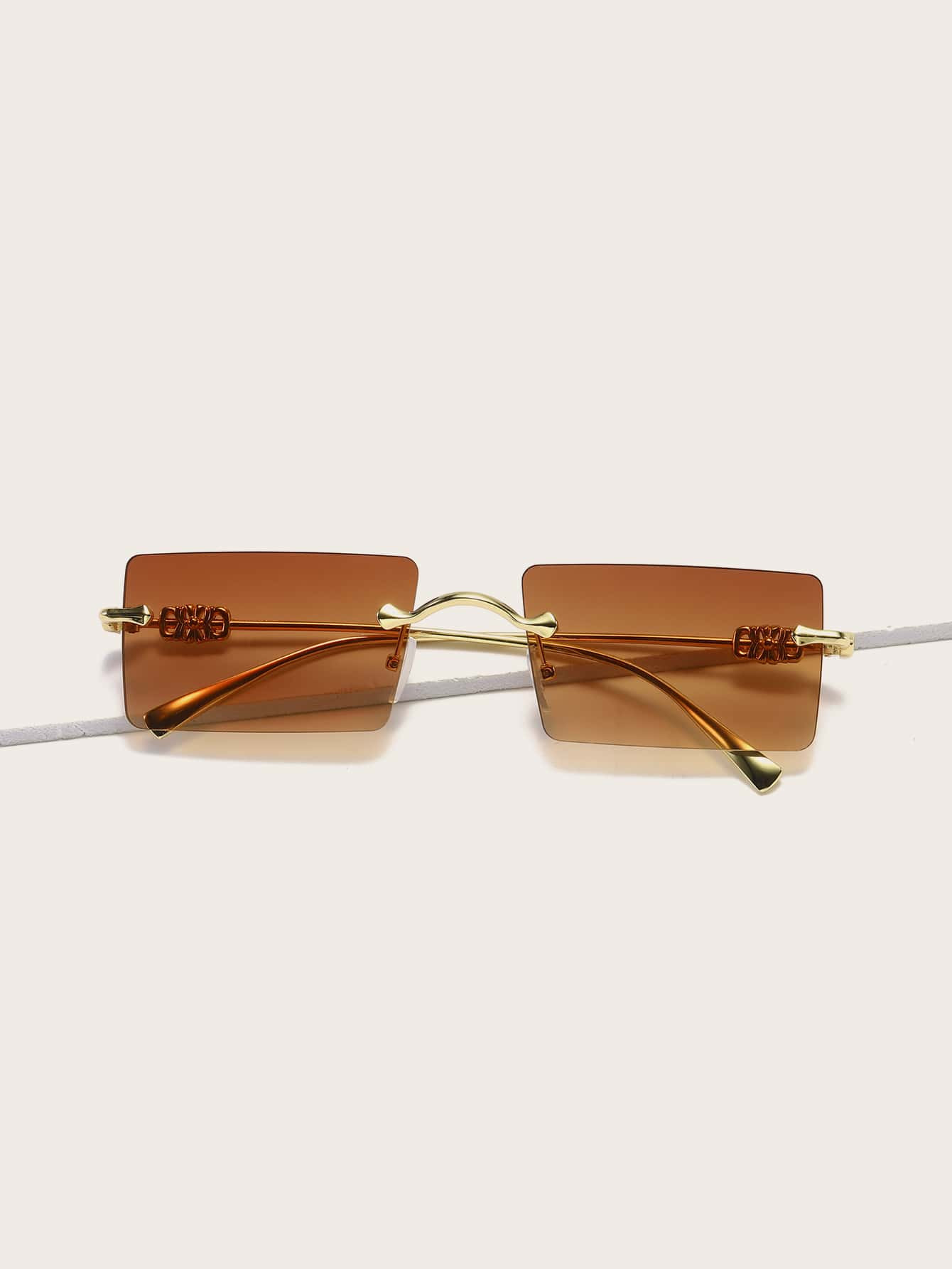 Rectangle Lens Rimless Sunglasses | SHEIN