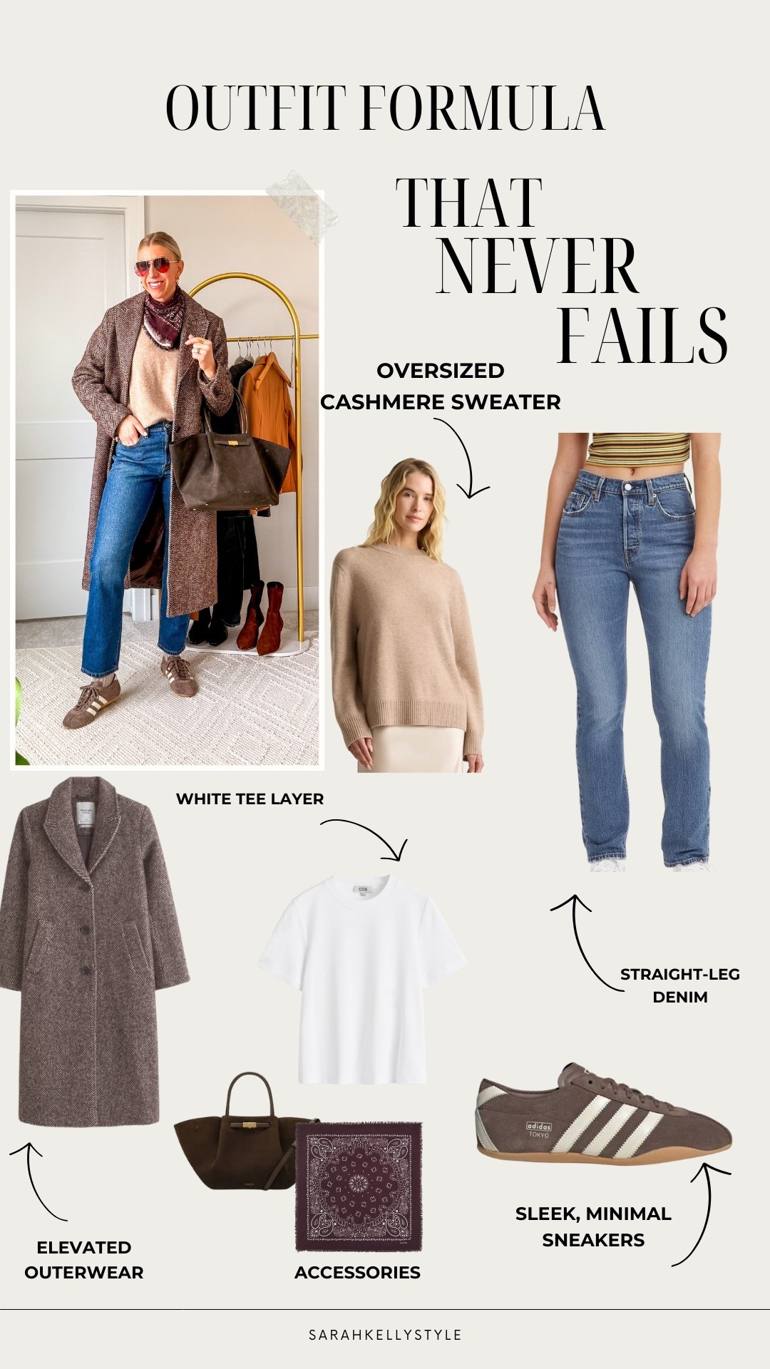 When in doubt? This is the outfit formula that always works.
Start with the perfect pair of dark-wash straight-leg jeans (I live in my Levi’s 501s), then add intentional layers + timeless details:

➕ White tee (always a classic)
➕ Cashmere sweater (draped or worn)
➕ Patterned scarf (adds personality without effort)
➕ Crew socks + sneakers (cool + casual)
➕ Gold hoops
➕ Elevated handbag

This combo works year-round and with every shoe in your closet. You can repeat it on autopilot and still feel pulled-together.

Tap to shop each piece + recreate the full look 👇

I am wearing my true to size 28!

#LTKootd #LTKSeasonal #LTKgrwm