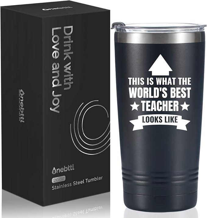 Onebttl Teacher Appreciation Gifts for Men Women, 20oz Stainless Steel Tumbler with Lid and Straw... | Amazon (US)