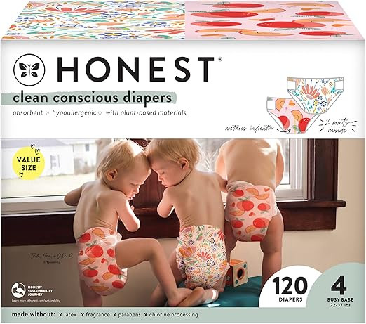 The Honest Company Clean Conscious Diapers | Plant-Based, Sustainable | Just Peachy + Flower Powe... | Amazon (US)