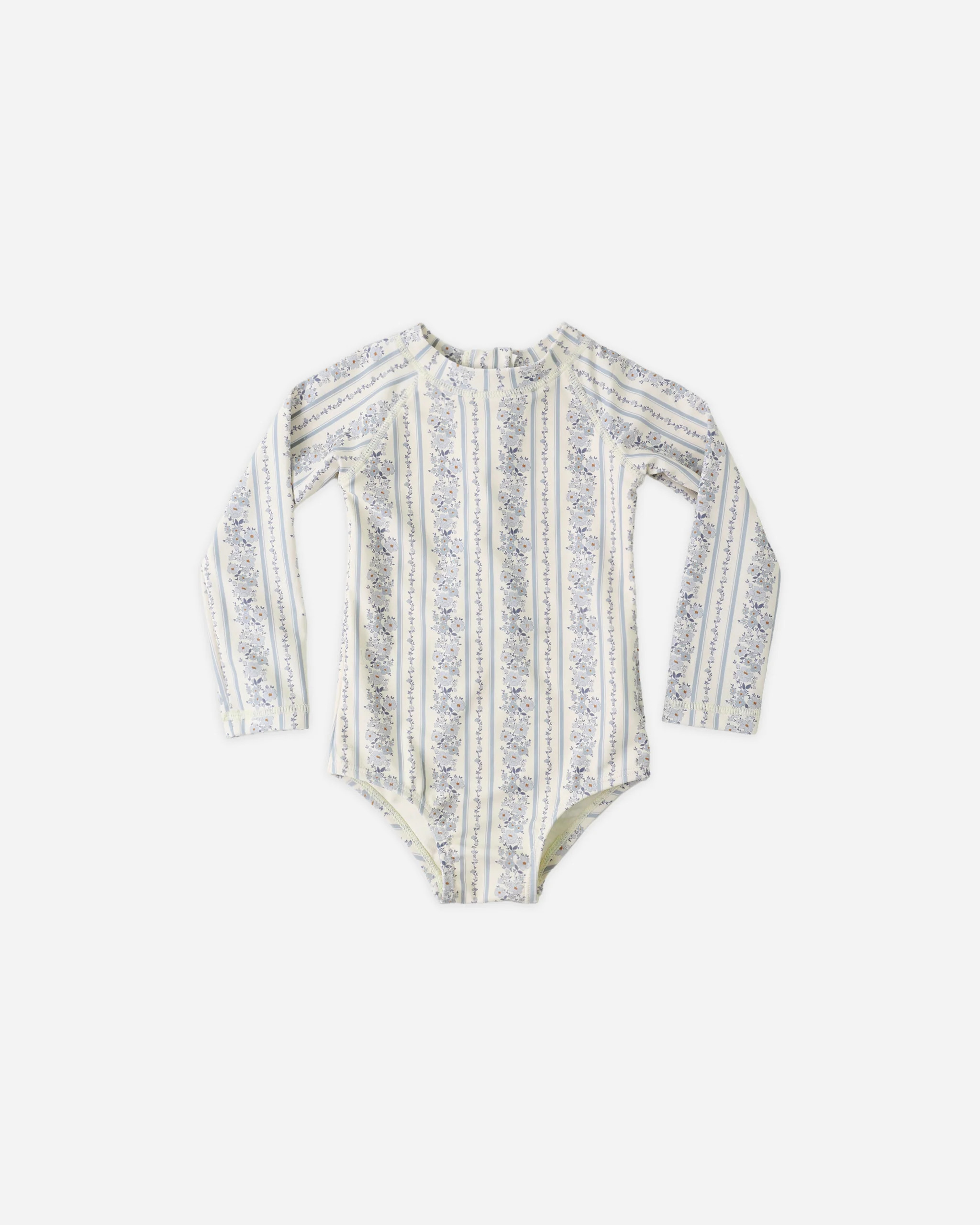 Delphine Rashguard One-Piece Blue Floral | Rylee + Cru