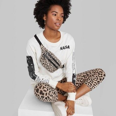 Women's High-Rise Leopard Print Cropped Leggings - Wild Fable™ Tan | Target