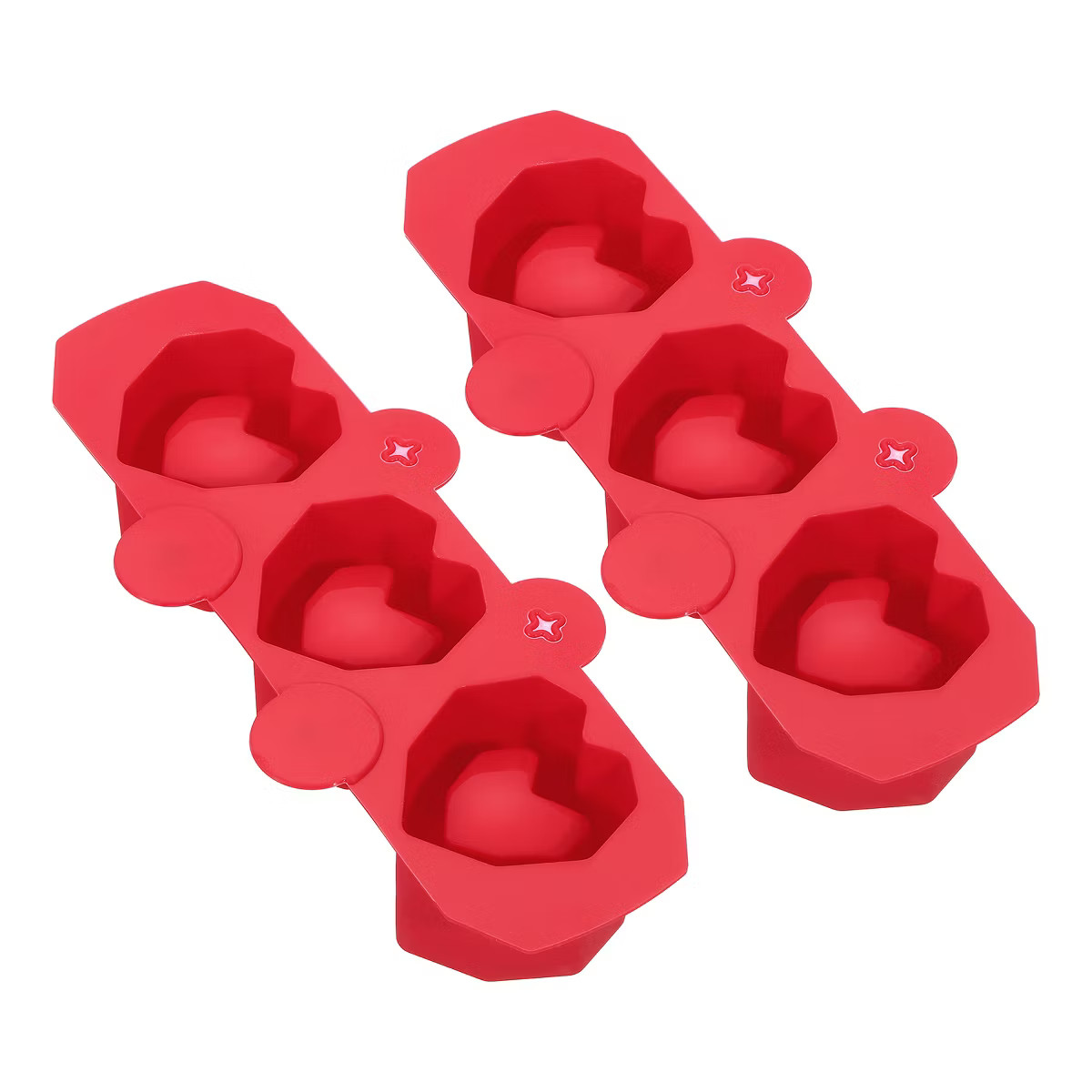 Unique Bargains Silicone Heart-Shaped Reusable Ice Cube Tray 2 Pcs | Target