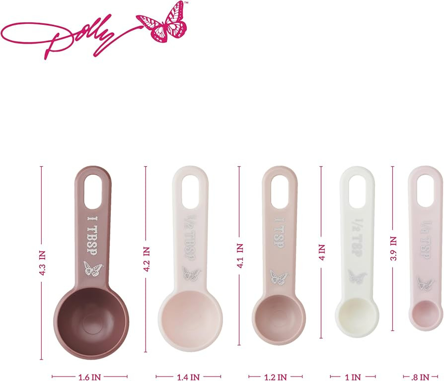 Dolly Parton Measuring Spoon Set with Butterfly Accents, Easy-Read Markings, Nesting Design with ... | Amazon (US)