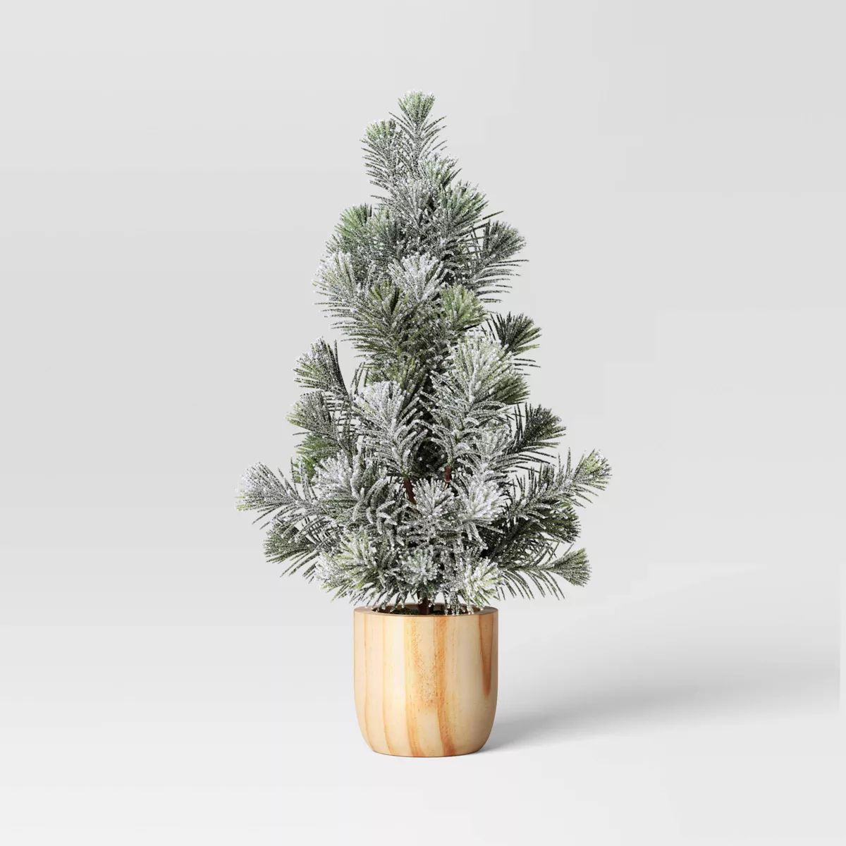 Artificial Plant Medium Snowy Christmas Tree in Wood Pot - Threshold™ | Target