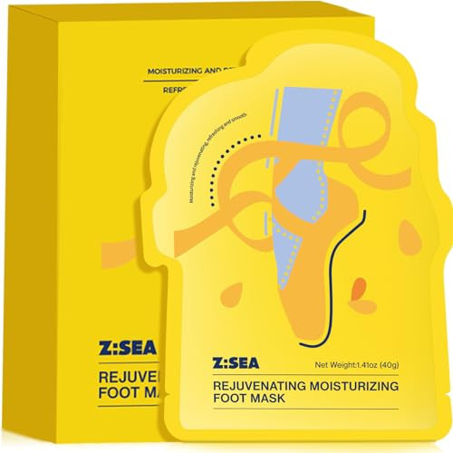 Z:SEA Foot Mask 5 Pack, Moisturizing & Gentle Exfoliating Foot Socks for Dry, Rough, Cracked Heels & Dead, Callous Feet, Repairing & Softening Foot Mask with Urea, Shea Butter, Jojoba Oil & Vitamin E | Amazon (US)