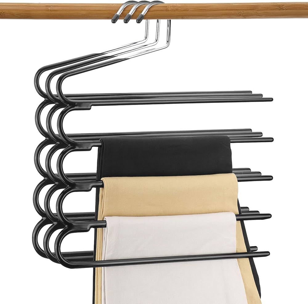 DOIOWN Pants Organizer Hangers Multi-Layer Jeans Trouser Hanger Space Saving Open –Ended Clothe... | Amazon (US)