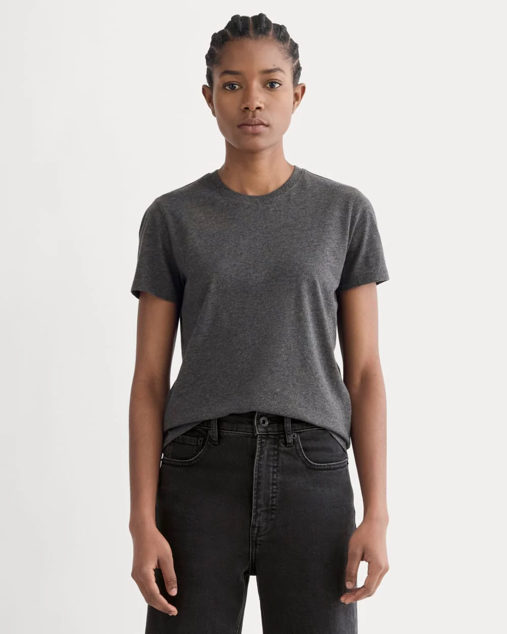 The Slim Crew in Essential Cotton | Heathered Soot | Everlane