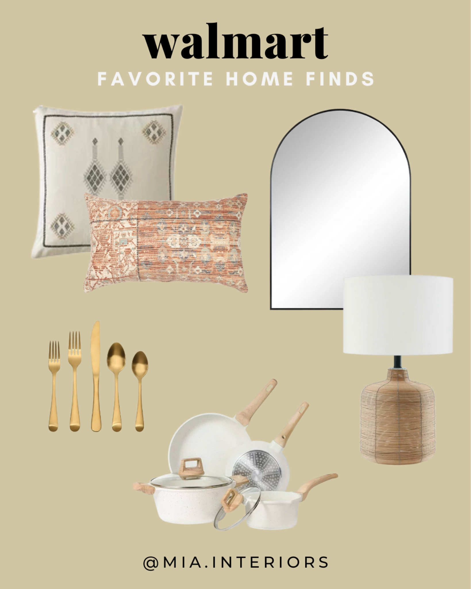 Favorite neutral home finds at Walmart! 

#neutralhome #walmarthome #affordablehomedecor #homedecor #neutraldecor #goldsilverware #archmirror #throwpillows 

#LTKhome #LTKunder100 #LTKSeasonal