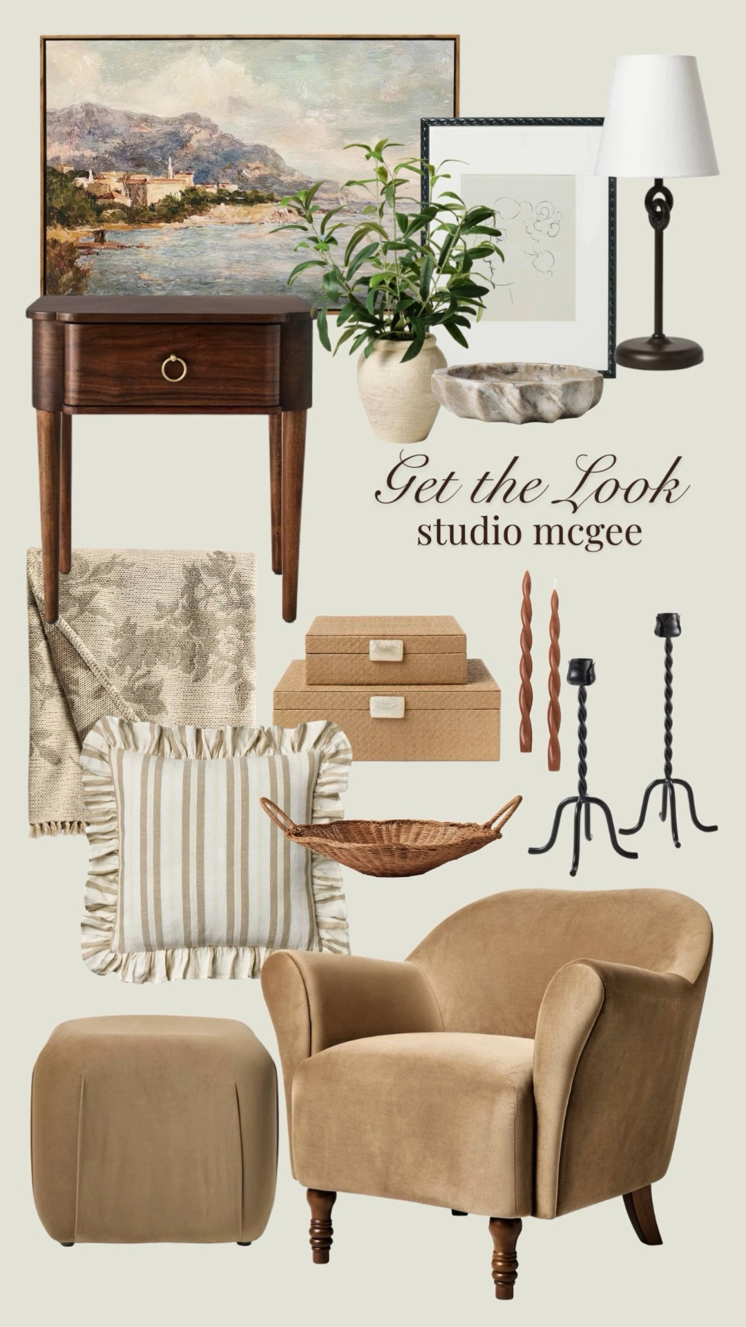 Beautiful furniture and home decor finds from the spring  Studio McGee collection! Grab your favorites before they sell out! modern organic, console table, armchair, ottoman, side table, end table, accent table, nightstand, tray, basket, throw blanket, floral arrangement, accent chair, candle holder, table lamp, artwork, wall decor, home office, den, guest room, primary bedroom, living room, family room#LTKFindsUnder100

#LTKHome #LTKSeasonal