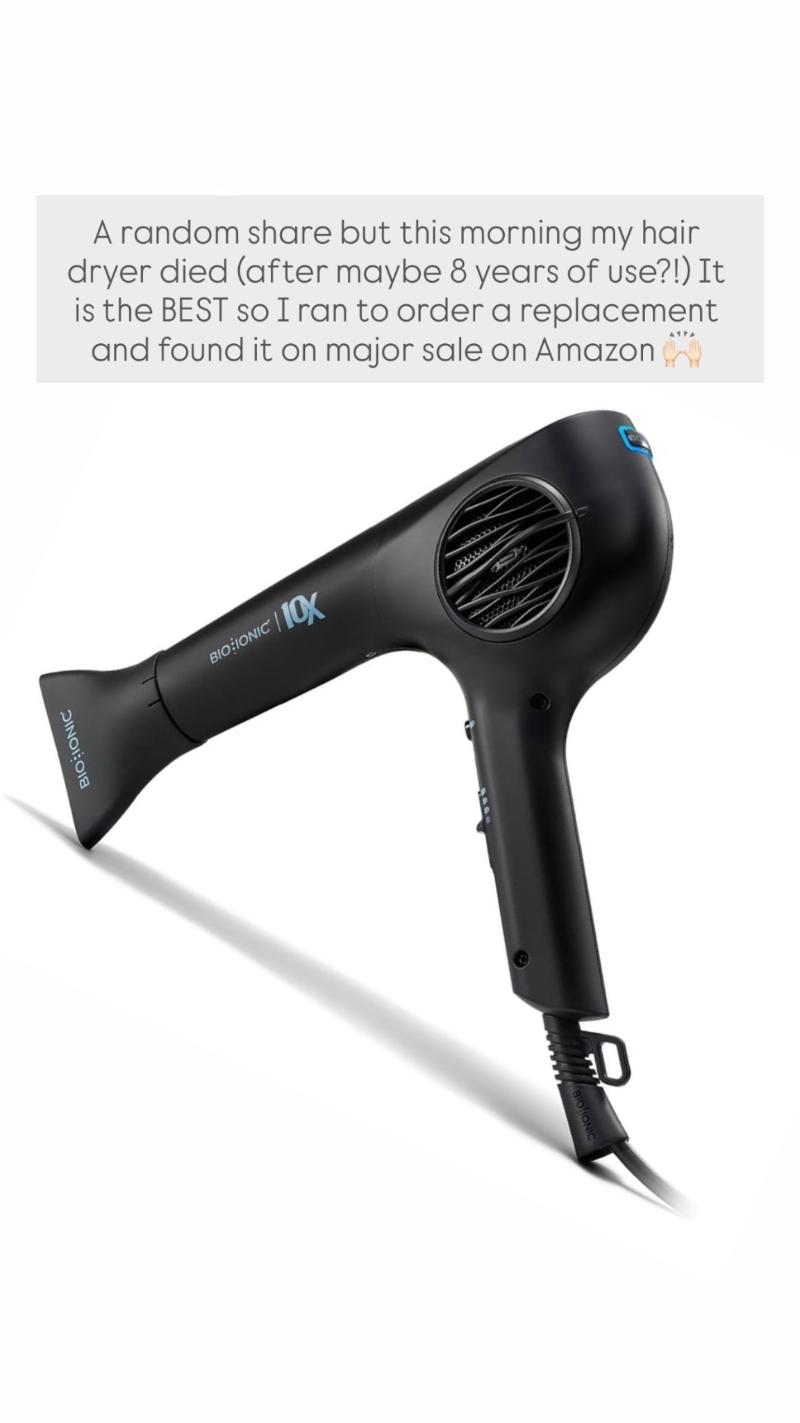 A random share but this morning my hair dryer died (after maybe 8 years of use?!) It is the BEST so I ran to order a replacement and found it on major sale on Amazon 🙌🏻

#LTKSaleAlert #LTKBeauty #LTKStyleTip