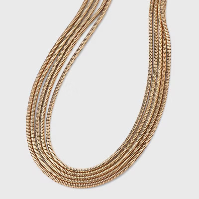 Row Chain Necklace - A New Day™ Gold | Target