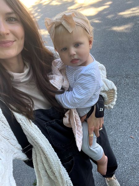 Wearing xs in turtleneck, such a good basic & comes in a few colors
Wearing xs in overalls 
Cardigan is old but linked similar! 
Also linked Liv’s outfit! 

Fall outfit 

#LTKbaby #LTKSeasonal