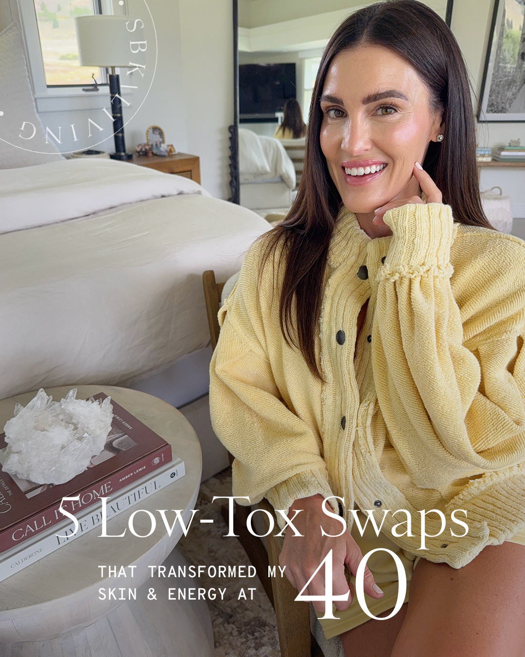 40 and feeling better than in my 20s🧑🏻‍🩰 These 5 low-tox swaps have been game-changers for my skin clarity, steady energy, hormones, sleep & gut health. One swap at a time, ladies!👏🏻 Here’s what I do that is worth it👇🏻
1️⃣ Gentle Double Cleanse - No more stripping my barrier — calmer, hydrated skin that actually glows💦
2️⃣ Daily Mineral SPF - Gentle protection without the hormone worries. I layer on an spf serum and tinted moisturizer every day☀️
3️⃣ Protein-Focused Eating (100–130g/day) - Prioritize grass fed grass finished beef and clean, nourishing foods. Steady energy, glowy skin, better hormone support & gut health🥩
4️⃣ Natural Fiber Bedding + Activewear - Less microplastics, breathable comfort during workouts & chasing the boys, better sleep, and no irritation — my skin & body feel the difference🛏️
5️⃣ Circadian Rhythm Support - morning sunlight, full spectrum & red light bulbs and blue light blocking glasses. Deeper sleep, brighter mornings, balanced gut & skin repair overnight. Game-changer💡

Comment “HEALTH” and I’ll send you the details!!

I have a detailed blog post on SBKliving.com + links to what I actually use🙆🏻‍♀️ 

#LowToxLiving #CleanBeauty #HormoneBalance

#LTKOver40 #LTKselfcare #LTKHome