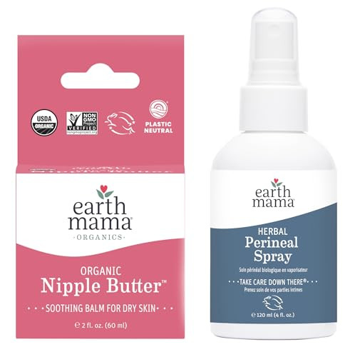 Earth Mama Essentials Bundle | Organic Nipple Butter™ & Herbal Perineal Spray | Postpartum Essentials for Nursing and After Birth Recovery | Amazon (US)