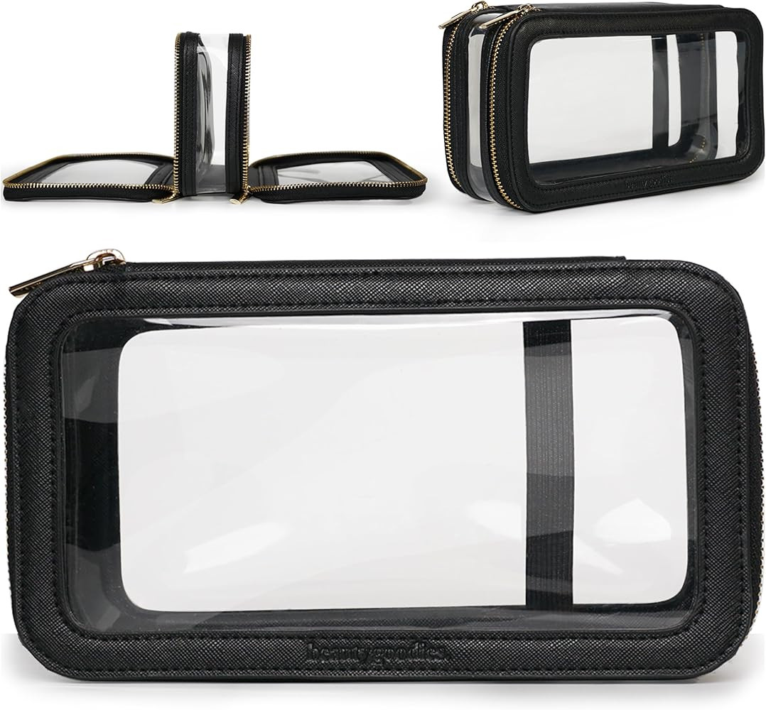 BEAUTYGOODIES Travel Makeup Bag Clear Make up Bag TSA Approved Toiletry Bag For Travelling Women,... | Amazon (US)