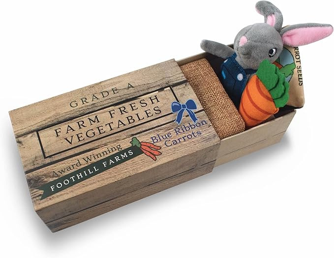 Animals in Boxes - 'Hopper The Garden Rabbit' Playset with Stuffed Bunny in a Vegetable Crate Bed | Amazon (US)