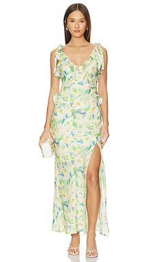 ASTR the Label Sorbae Dress in Yellow Green Floral from Revolve.com | Revolve Clothing (Global)