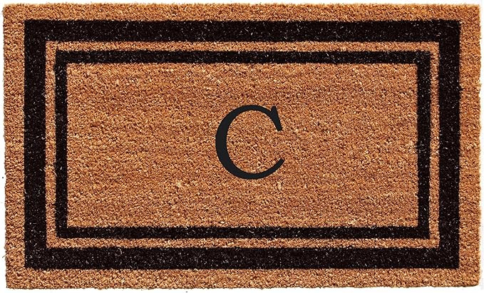 Calloway Mills 152961830C Black Border 18" x 30" Monogram Doormat, (Letter C) | Amazon (US)