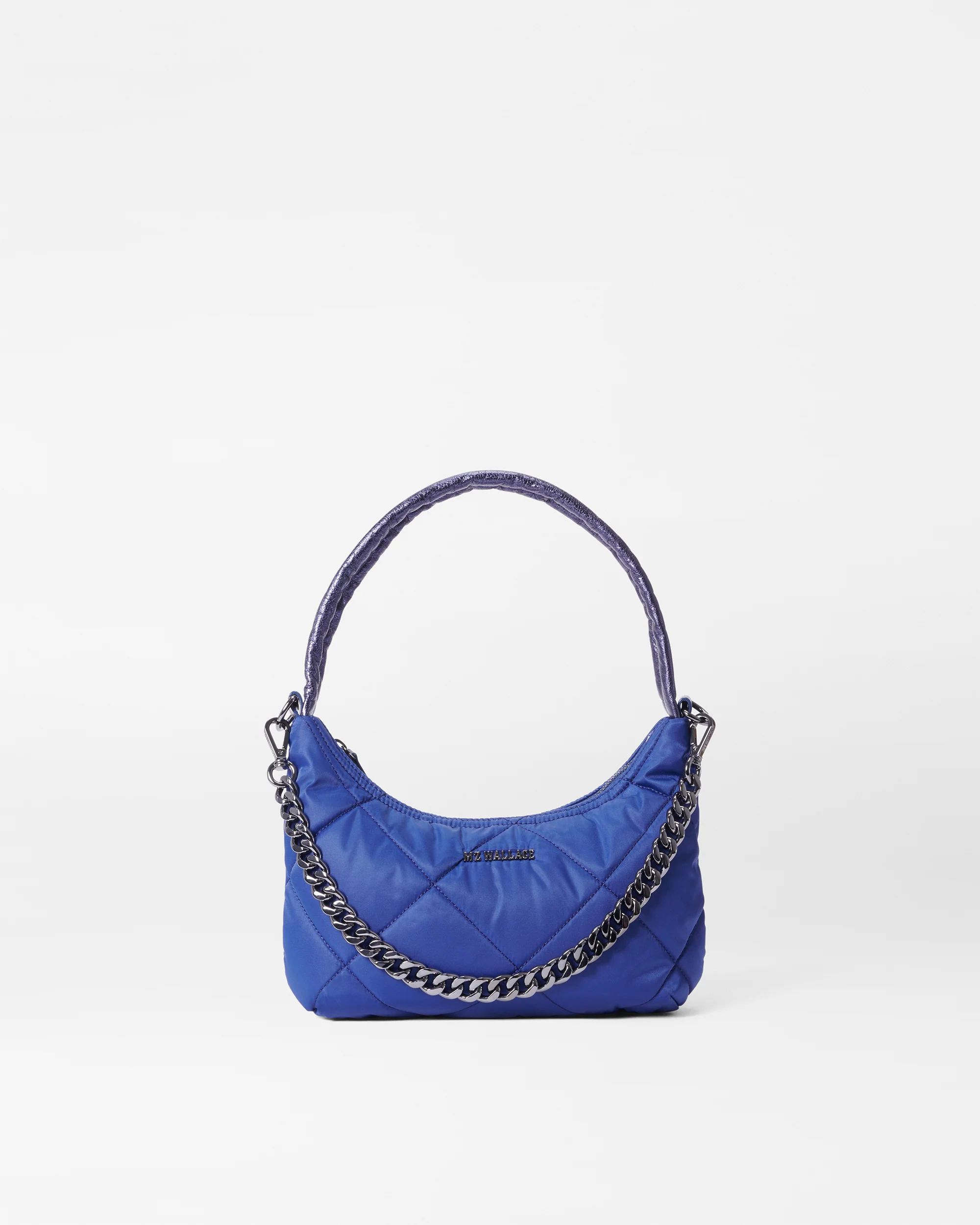Sapphire Quilted Small Bedford Shoulder Bag | MZ Wallace