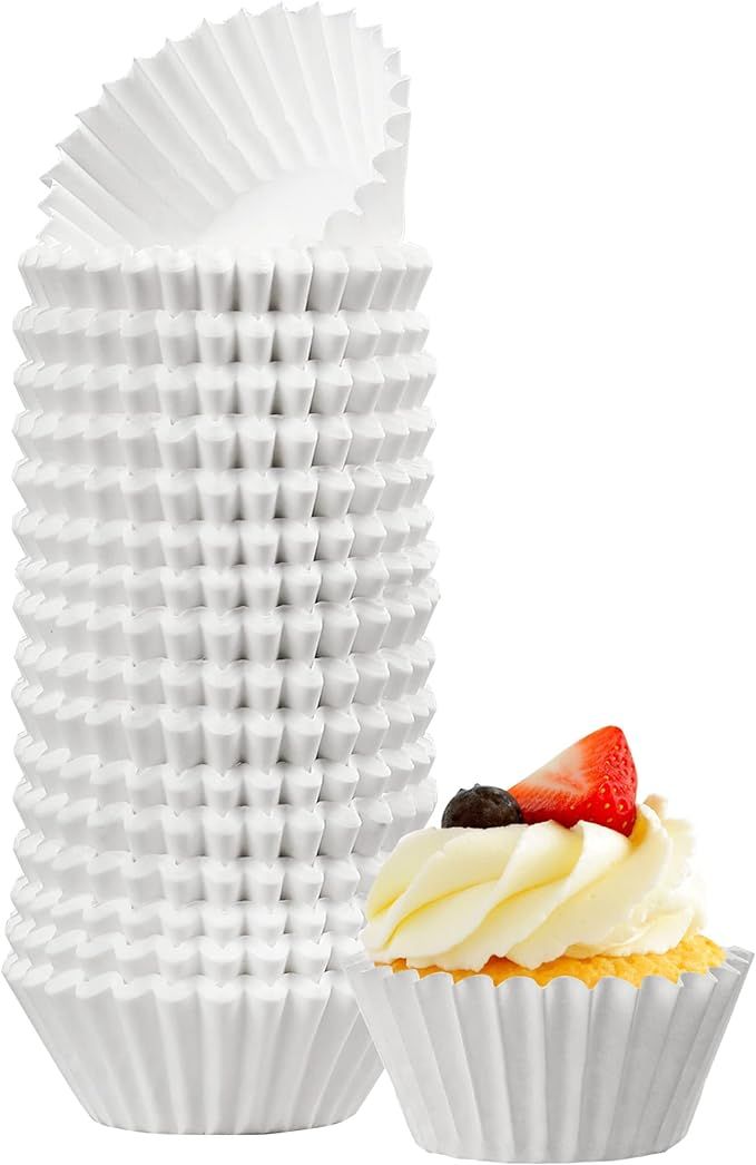 LotFancy 500pc White Mini Cupcake Liners, Small Muffin Liners, Greaseproof Paper Baking Cups, Cup... | Amazon (US)