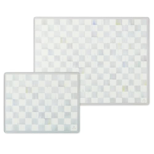 MACKENZIE-CHILDS Set of 2 Tempered Glass Cutting Boards, Countertop Cutting Boards, Gray-and-Whit... | Amazon (US)