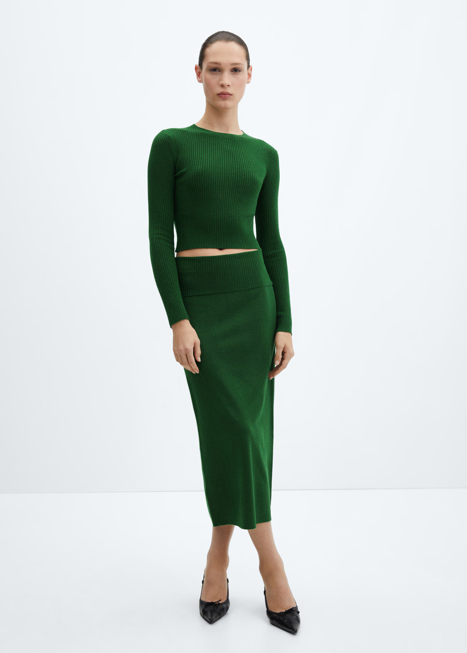 Ribbed round-neck sweater  - Woman | MANGO USA | MANGO (US)