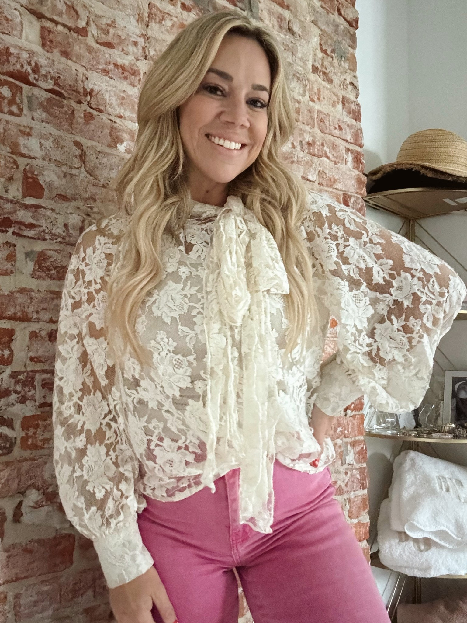 February looks, lace top, valentine date night, lace top, ASTR, Revolve, pink denim 💕

#LTKNYFW #LTKValentine #LTKootd