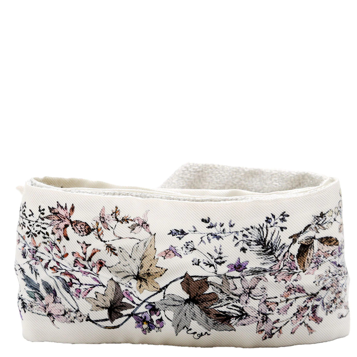 Fleurs Mitzah Twilly Silk Scarf Silver/White | Keeks Designer Handbags