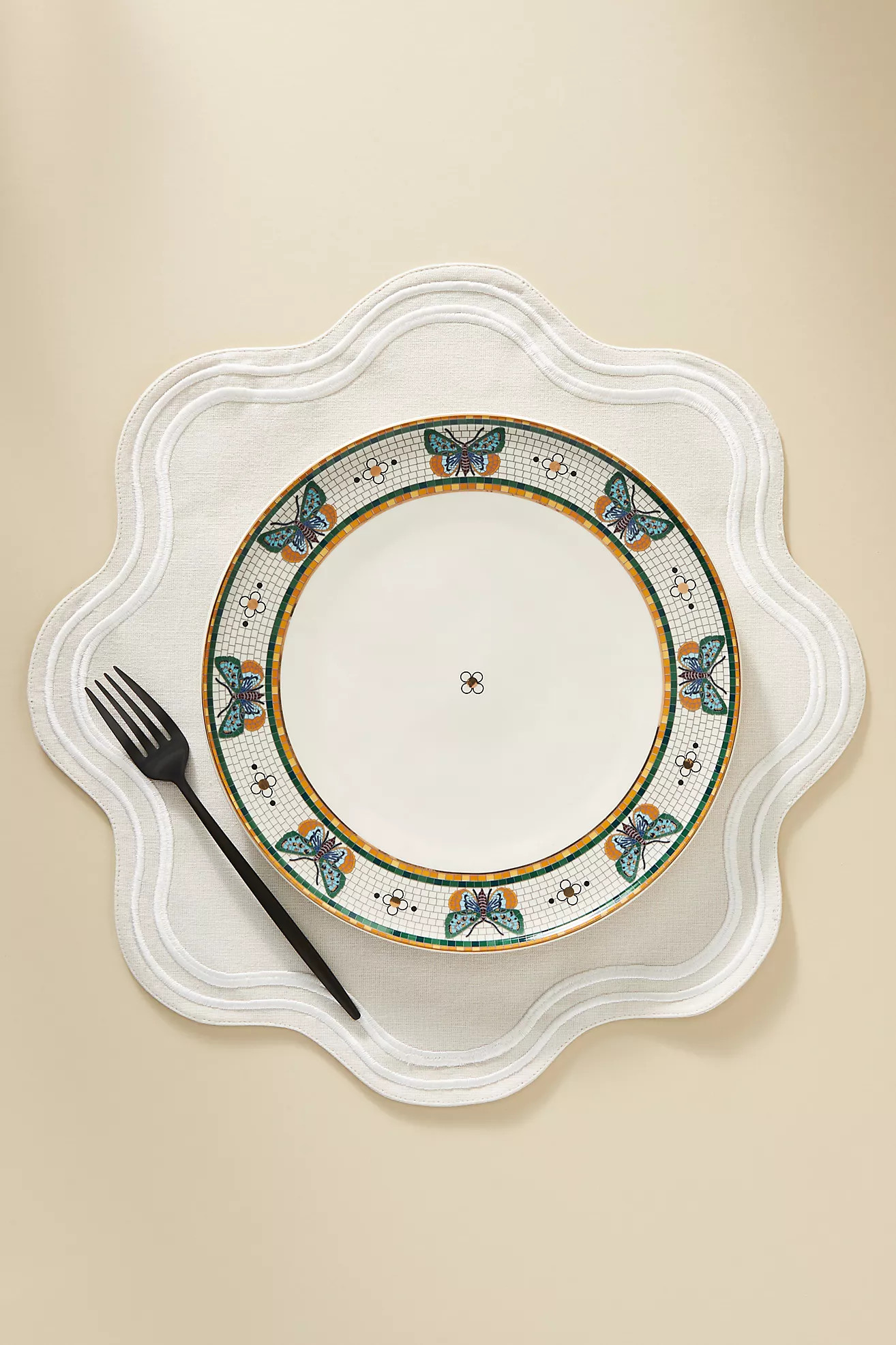 Madeline Embroidered Round Placemat | Anthropologie (US)