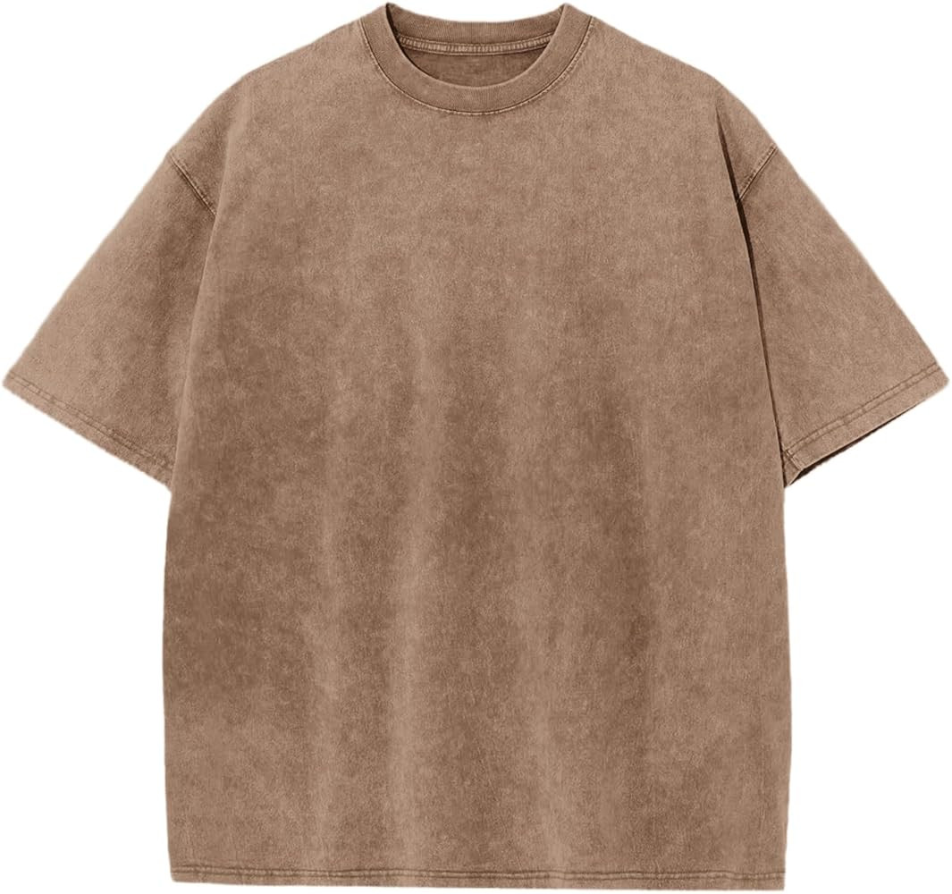 Fkatuzi Boys Oversized Acid Wash Tshirt Kids Blank Vintage Shirt Summer Cotton Unisex Basic Plain... | Amazon (US)