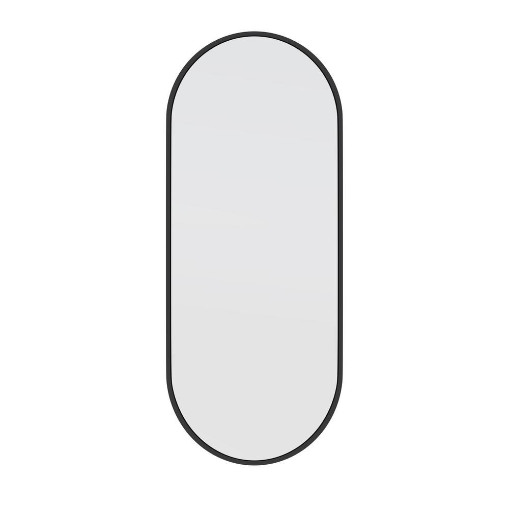 Glass Warehouse 16 in. W x 40 in. H Stainless Steel Framed Pill Shape Bathroom Vanity Mirror in B... | The Home Depot