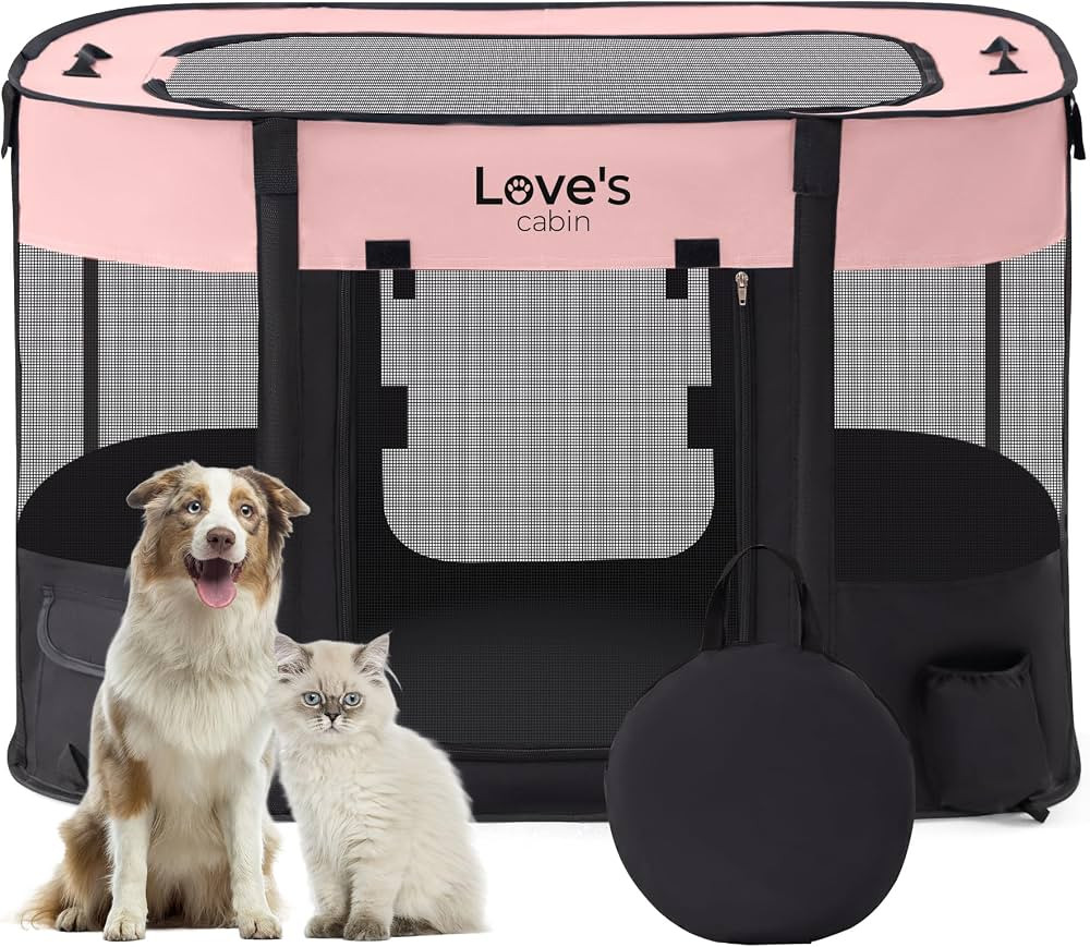 Love's cabin Pet Puppy Dog Playpen, Small Dog Tent Crates Cage Indoor/Outdoor, Portable Exercise ... | Amazon (US)