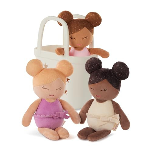 LullaBaby – 3 Pieces Set of Soft Plush Dolls for Real Water Play – Carrying Basket with Cute Star Cutouts – Pretend Play – Tub Toys for Kids 2+ Years– Bath Yoy Bundle | Amazon (US)