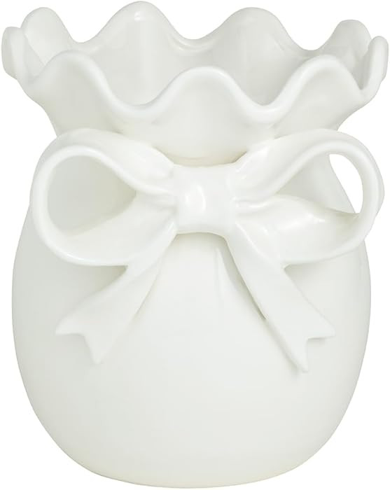 Mud Pie Large Stoneware Bow Vase | Amazon (US)