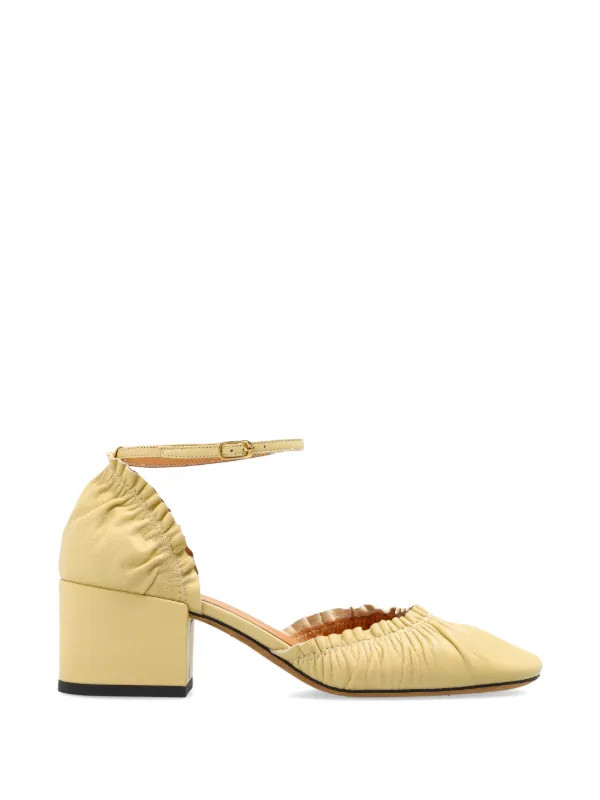 ruched leather heeled pumps | Farfetch Global