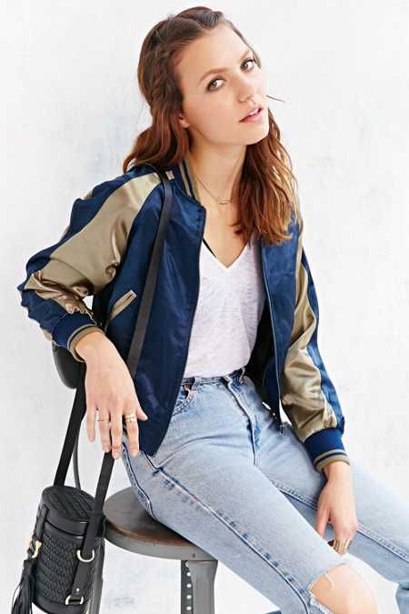 Members Only Satin Bomber&nbsp;Jacket | Urban Outfitters US