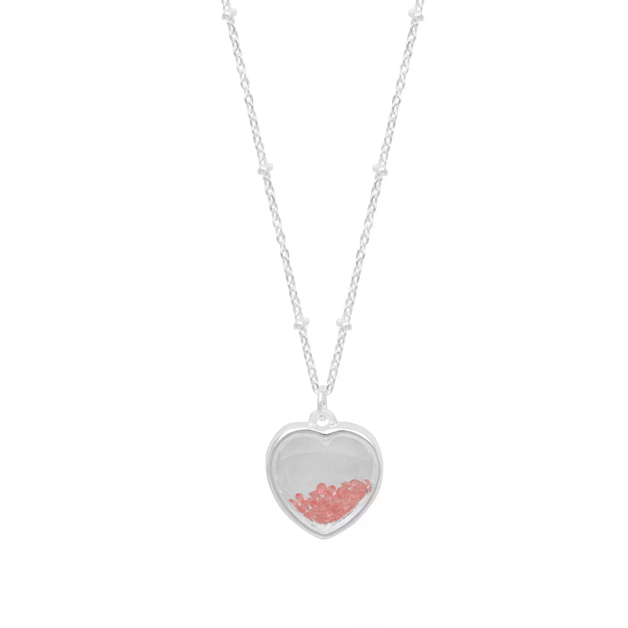 LC Lauren Conrad Silver Tone Short Shaky Bead Heart Pendant Necklace | Kohl's