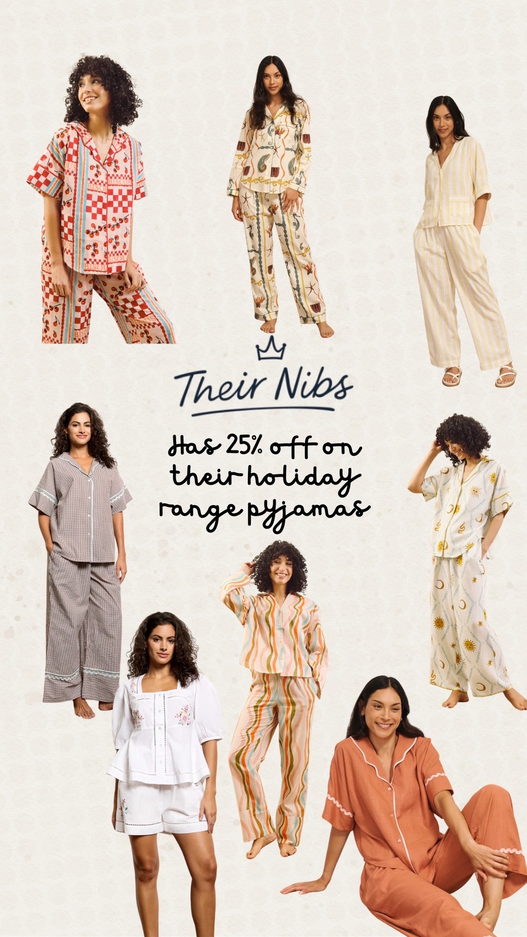 My favourite pyjamas, Their Nibs, have 25% off on their holiday shop at the moment!
I feel like these would be a perfect gift too 💛

#LTKsummer #LTKmidsize #LTKgiftguide