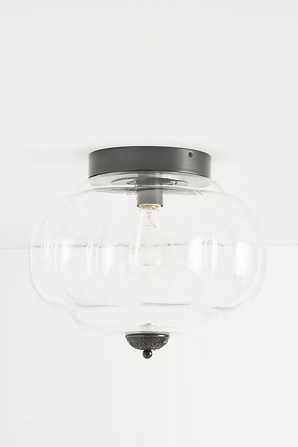 The Eloise Scallop Milk Glass Flush Mount Ceiling Light | Anthropologie (US)