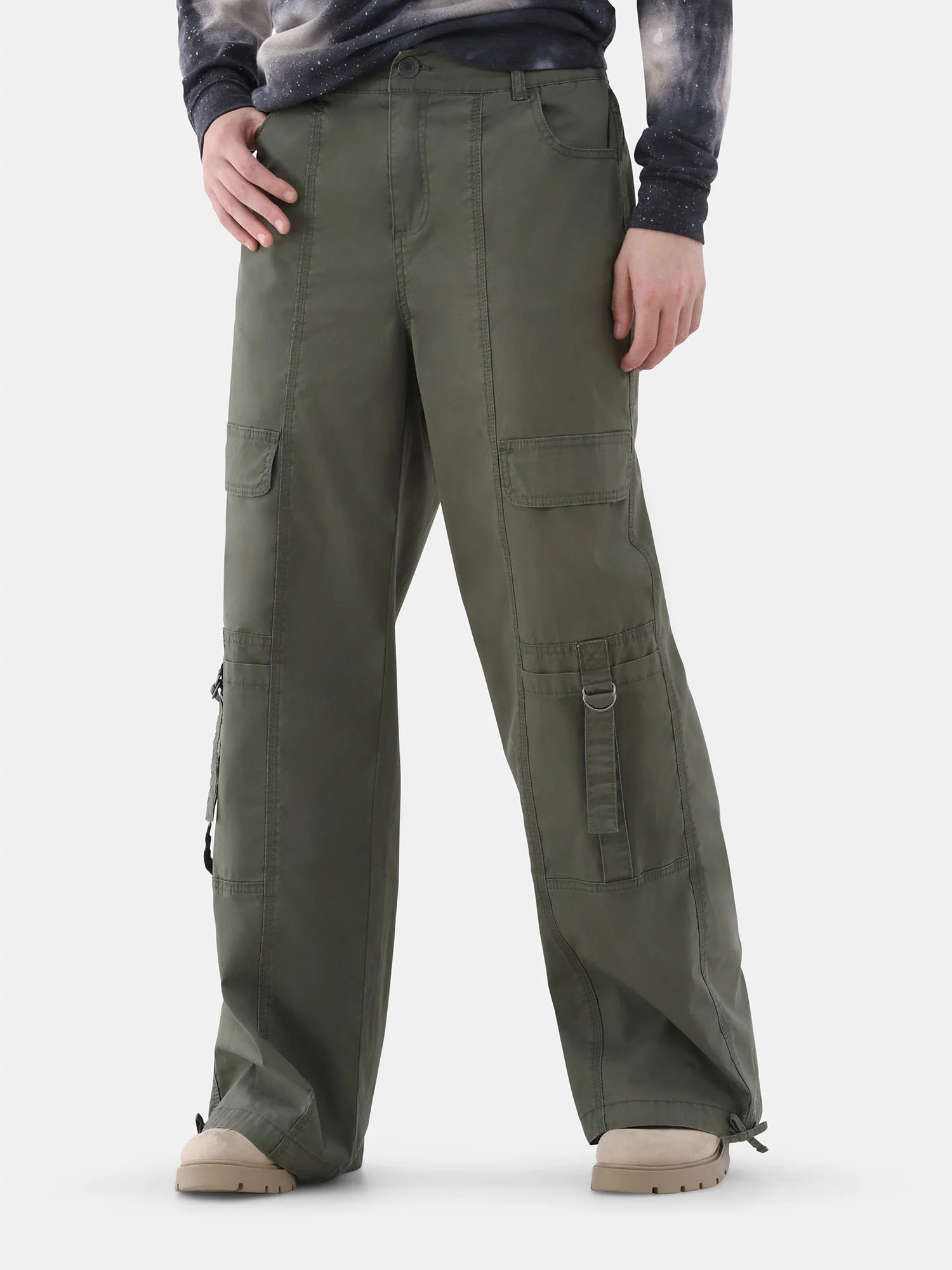 No Boundaries Cargo Parachute Pants, 29” Inseam, Women’s and Women’s Plus | Walmart (US)