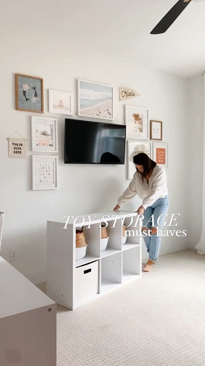 toy storage must haves! 🧸 || it can get out of control quick, having a good toy storage system really helps! here is what we use to store toys, board games, puzzles & lots more 👇🏼

1. cube organizers (we have 3)
2. cube baskets (I mixed mine with some belly baskets for those smaller toys and accessories)
3. large wipeable baskets w/handles (wipeable is key! + these have handles for easy grabbing) 

✨ save + share and shop all my must haves in the LTK app #playroom #playroomorganization #toystorage #storagesolutions #homeorganization #baskets #playroomdecor #girlsroom 

#LTKhome #LTKkids #LTKfamily