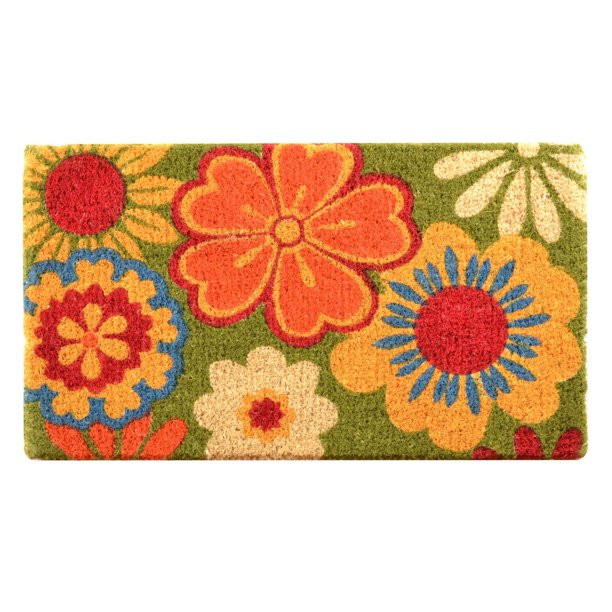 No Trax Summer Flower Coir Door Mat - Walmart.com | Walmart (US)
