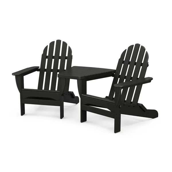Classic Adirondack Rocking Outdoor Adirondack Chair With Table (Set of 2) | Wayfair North America