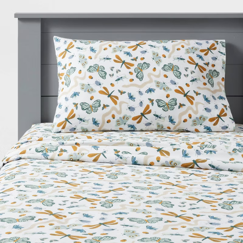 Insect Print Cotton Sheet Set - Pillowfort™ | Target