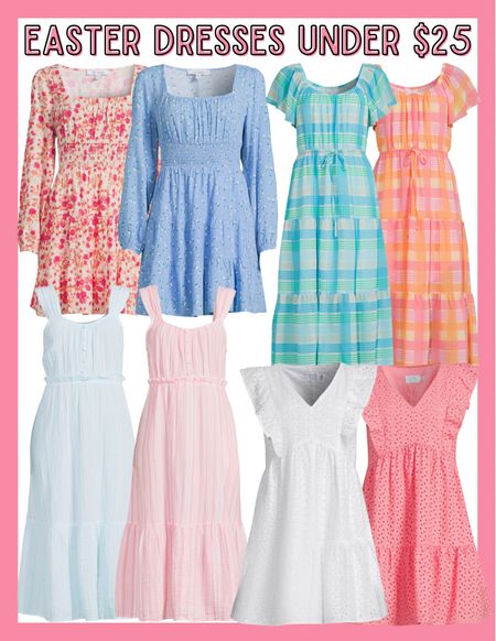 Easter dresses under $25 / affordable Easter dresses / floral print dress / spring dresses / Walmart fashion / Walmart dresses