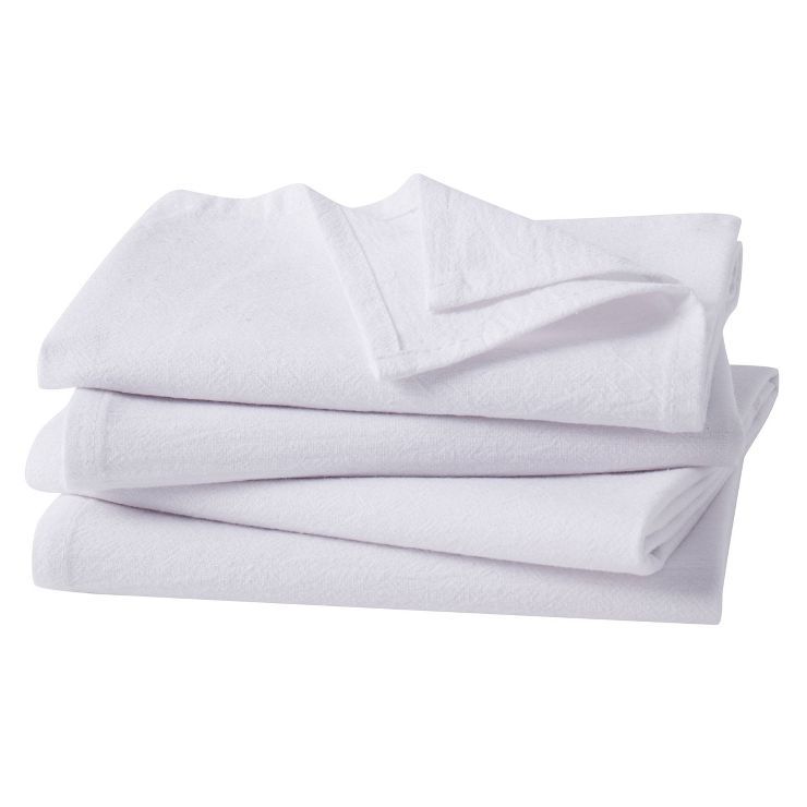 Cannon 4pk Cotton Flour Sack Kitchen Towels White | Target