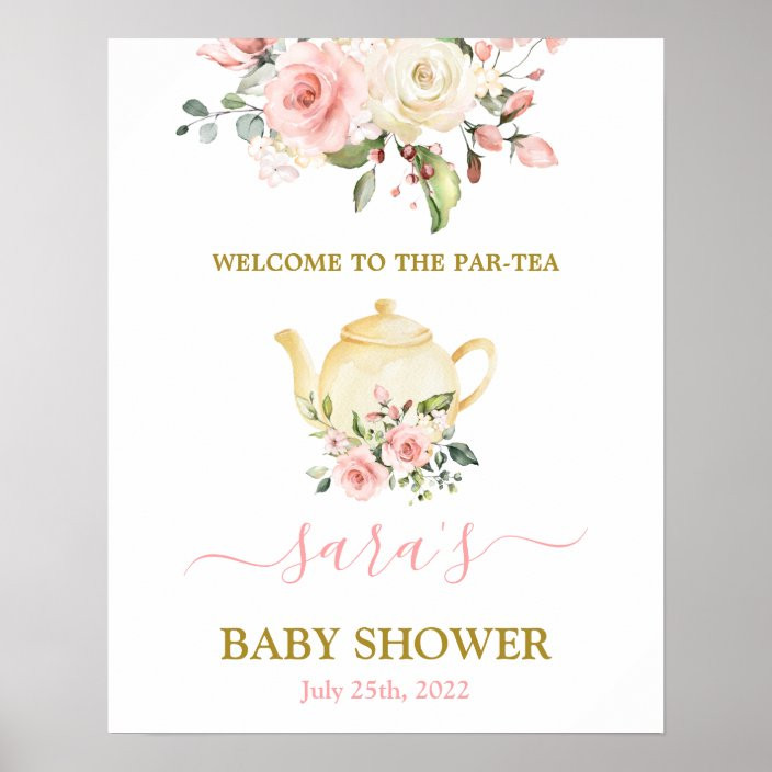 Baby Shower Girl Par-Tea Welcome sign | Zazzle