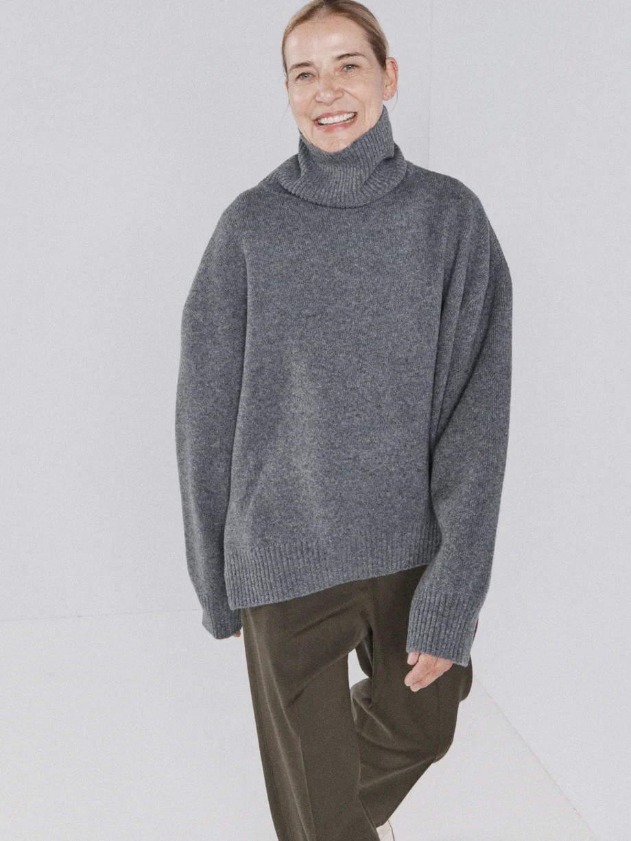 Cropped displaced-sleeve roll-neck wool sweater | Matches (UK)