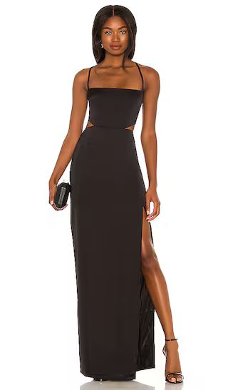 Stella Cut Out Gown in Black | Revolve Clothing (Global)